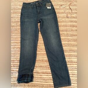 Eddie Bauer fleece lined boyfriend denim jeans